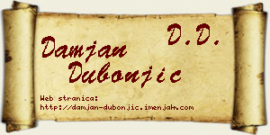 Damjan Dubonjić vizit kartica
